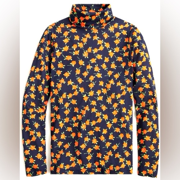 J. Crew Tops - J Crew Tissue Turtleneck in Poppy Fields